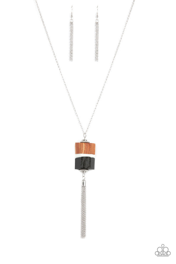 Reel It In Necklace - Black - Paparazzi Accessories