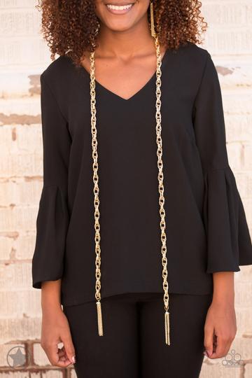 SCARFed for Attention - Gold - Paparazzi Accessories