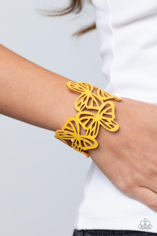 Butterfly Breeze - Yellow - Paparazzi Accessories