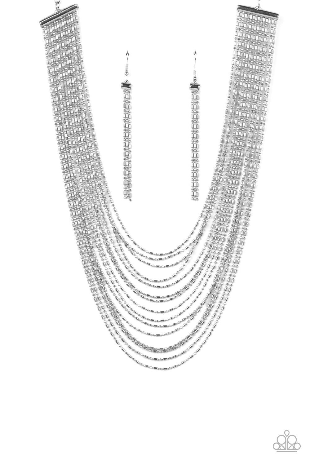 Cascading Chains - Silver - Paparazzi Accessories