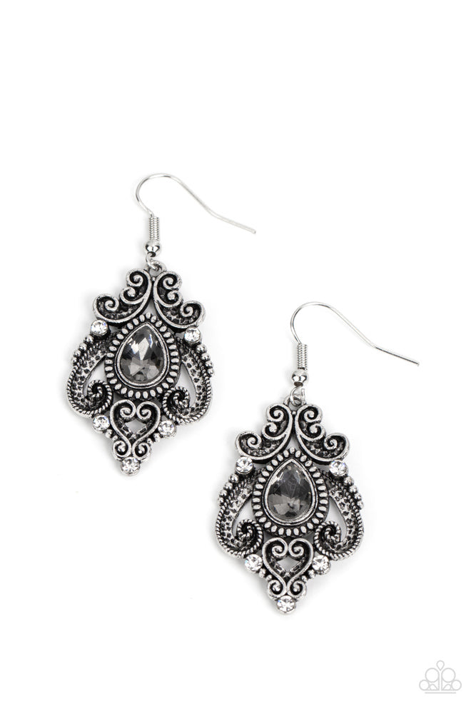 Palace Perfection Earring - Silver - Paparazzi Accessories