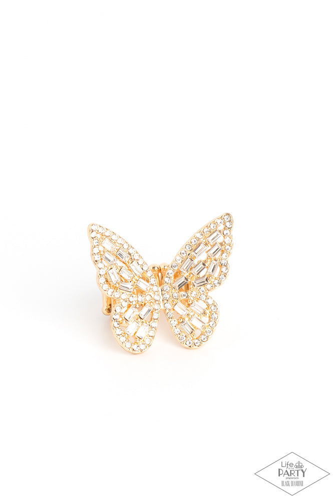 Flauntable Flutter - Gold - Paparazzi Accessories