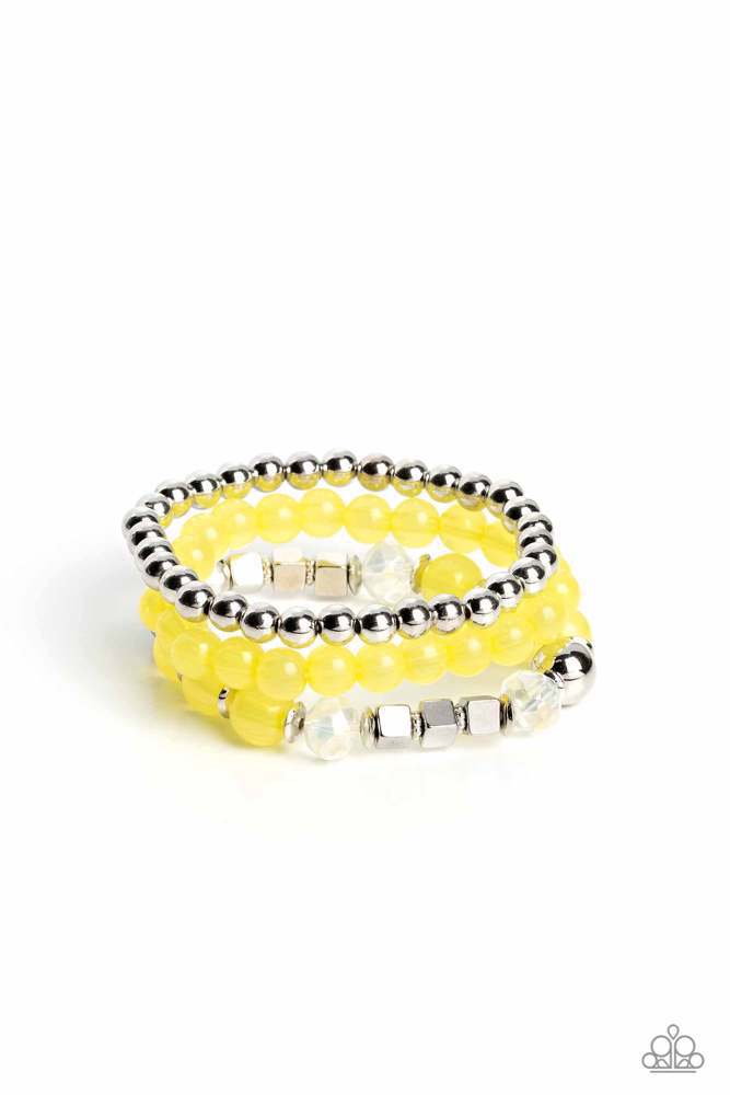 CUBE Your Enthusiasm - Yellow - Paparazzi Accessories