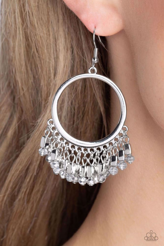 Fringe Fanfare - Silver - Paparazzi Accessories