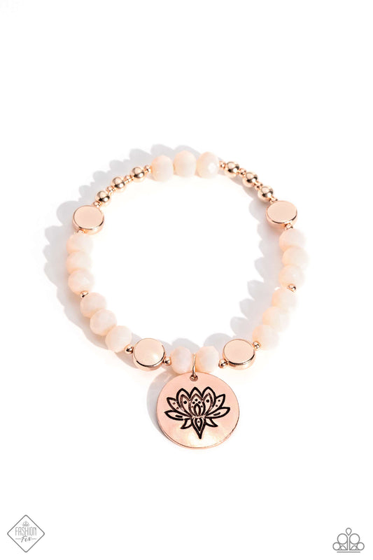 Leisurely Lotus - Rose Gold - Paparazzi Accessories