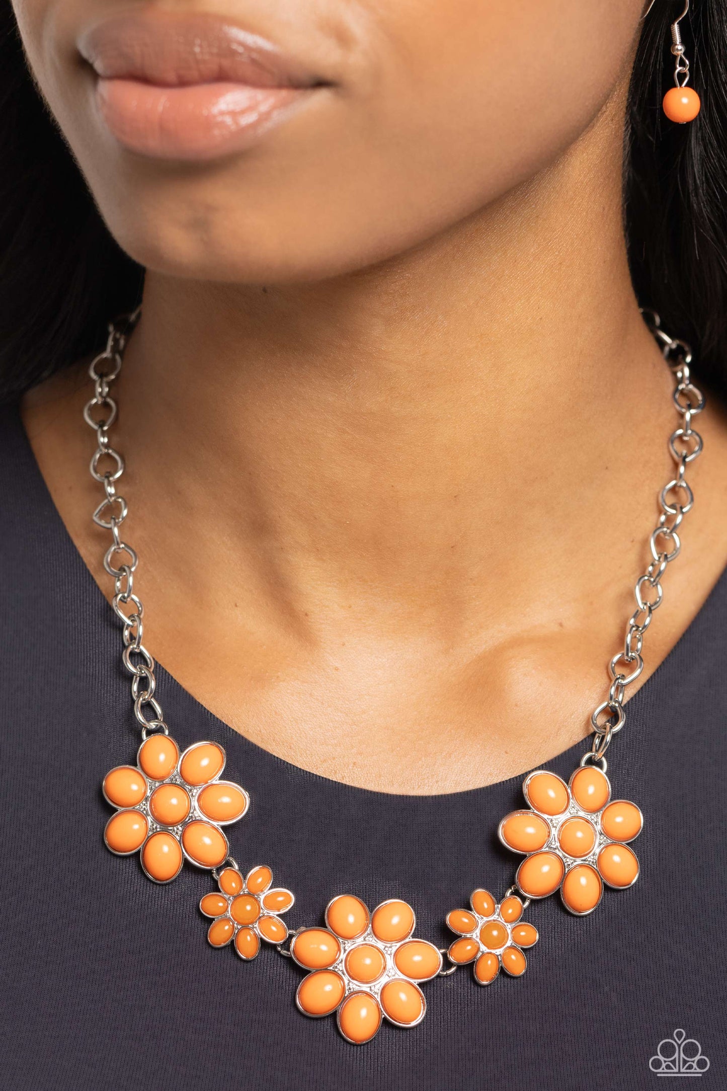 Flamboyantly Flowering - Orange - Paparazzi Accessories