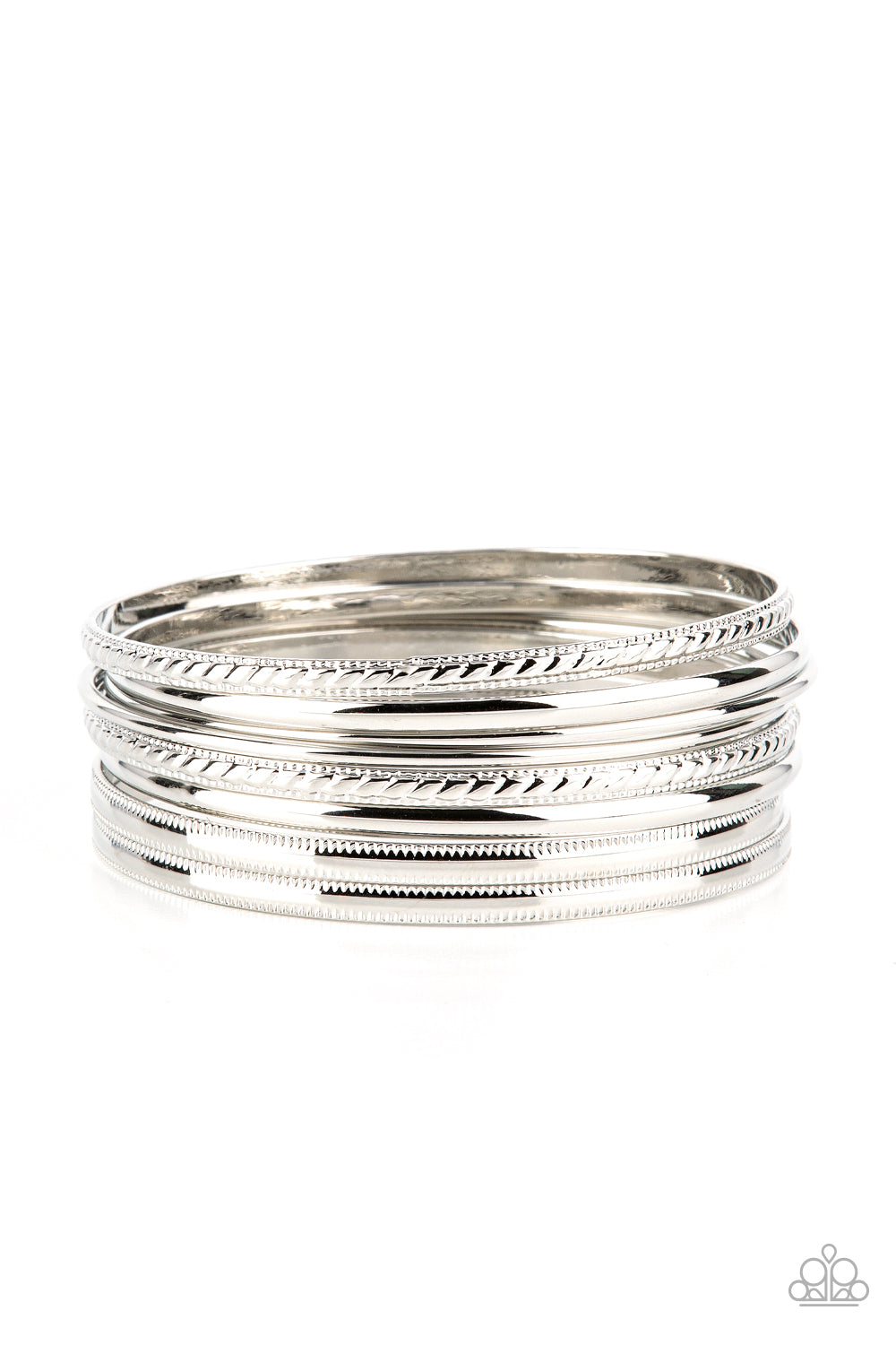 Stackable Shimmer - Silver Bracelet - Paparazzi Accessories