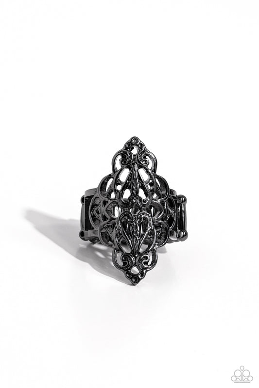 Curled Crown - Black - Paparazzi Accessories