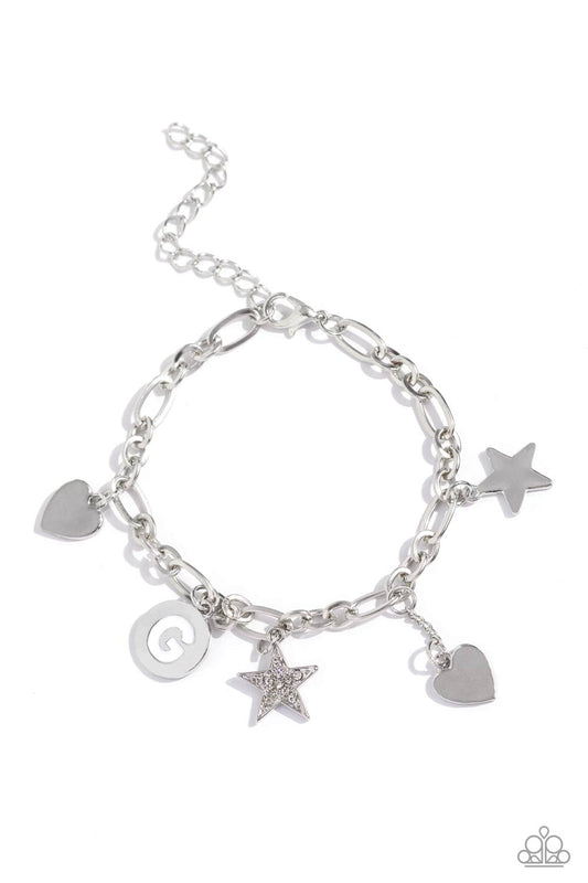 Legacy Letters - White - G - Paparazzi Accessories