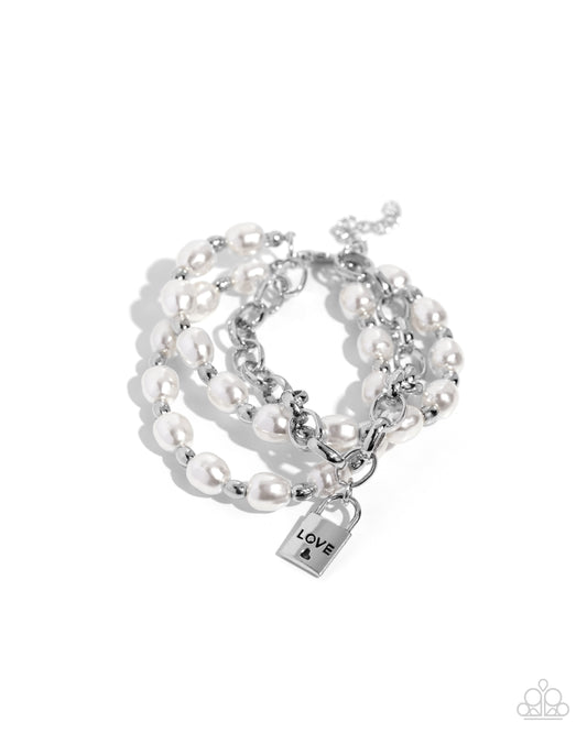 LOVE-Locked Legacy - White - Paparazzi Accessories