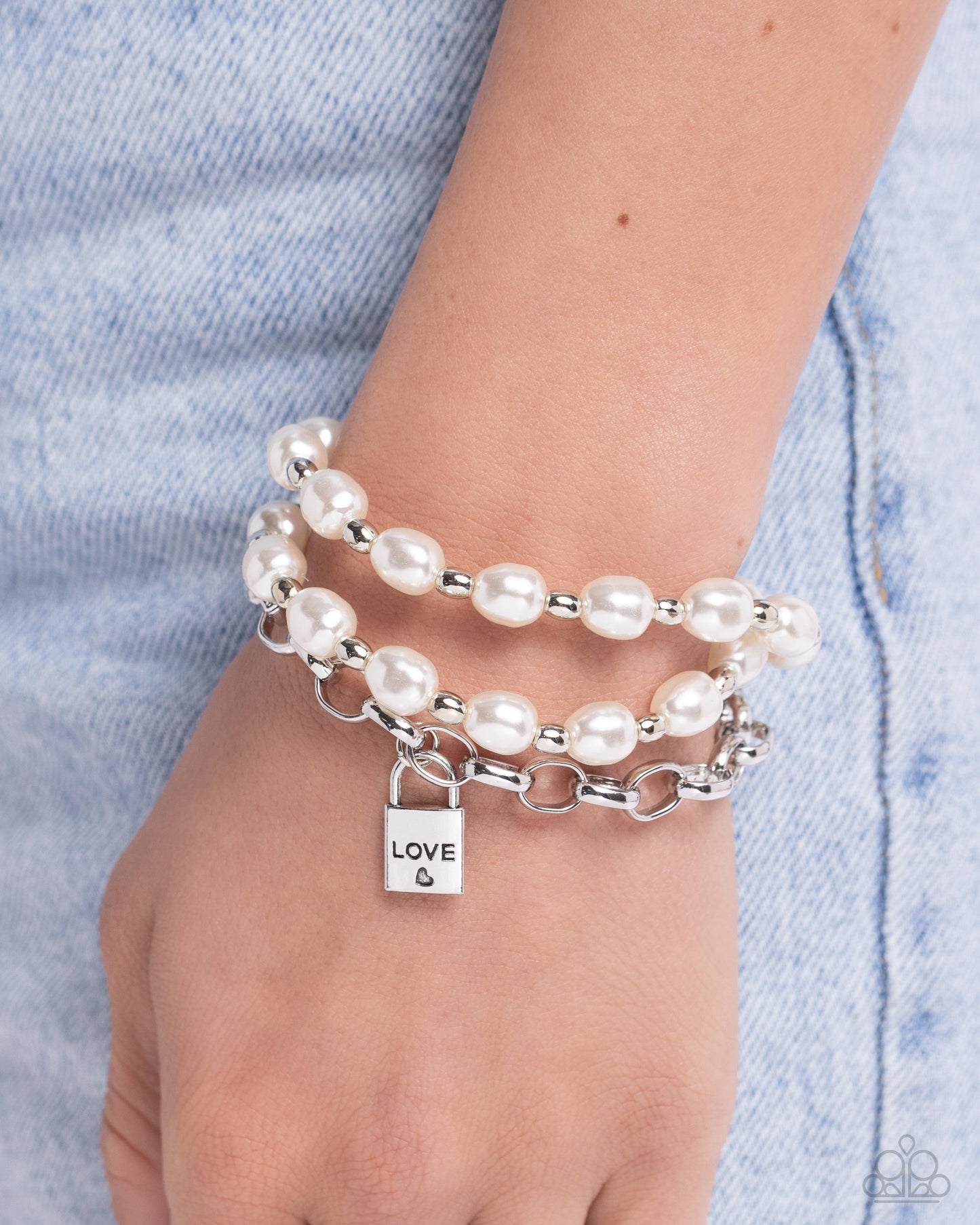 LOVE-Locked Legacy - White - Paparazzi Accessories