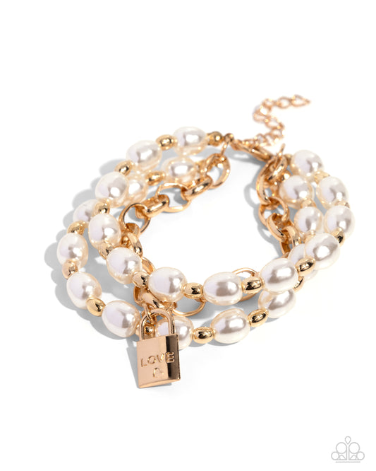 LOVE-Locked Legacy - Gold - Paparazzi Accessories