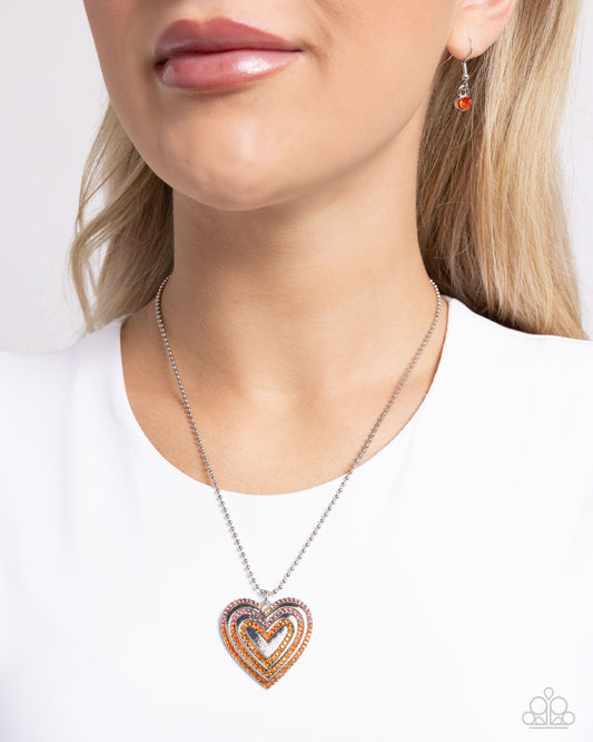 Hallucinatory Hearts - Orange - Paparazzi Accessories