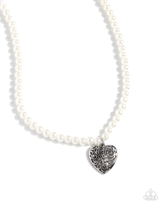 Filigree Infatuation - White - Paparazzi Accessories