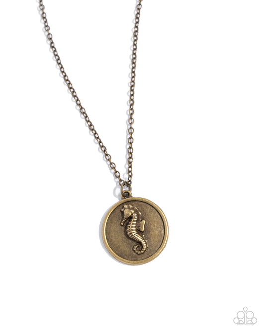 Seahorse Solo - Brass - Paparazzi Accessories