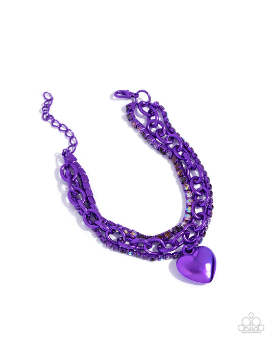 Affectionate Accent - Purple - Paparazzi Accessories