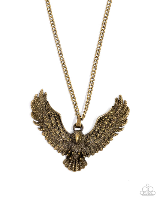 Edgy Eagle - Brass - Paparazzi Accessories