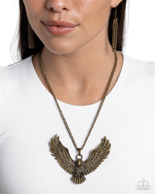 Edgy Eagle - Brass - Paparazzi Accessories