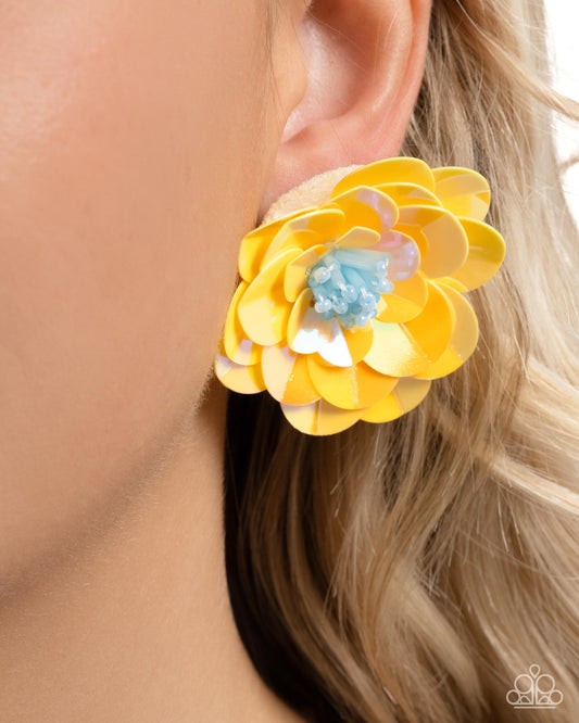 Floating Florals - Yellow - Paparazzi Accessories