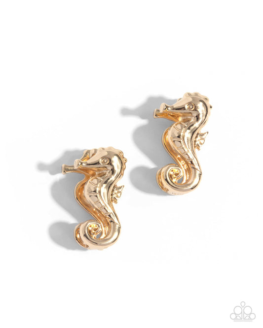Sea Horse Statement - Gold