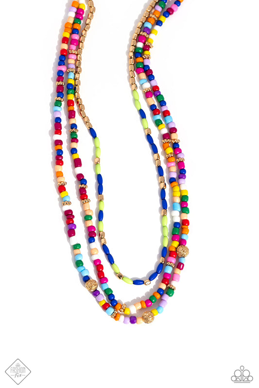 Multicolored Mashup - Gold - Paparazzi Accessories