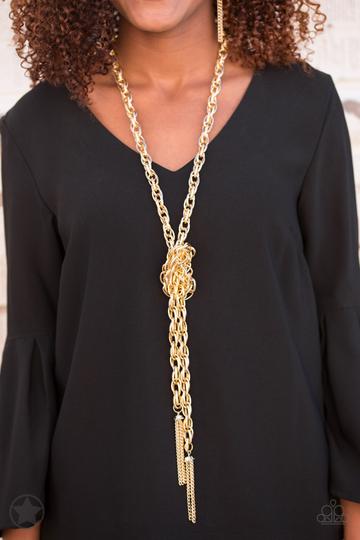 SCARFed for Attention - Gold - Paparazzi Accessories