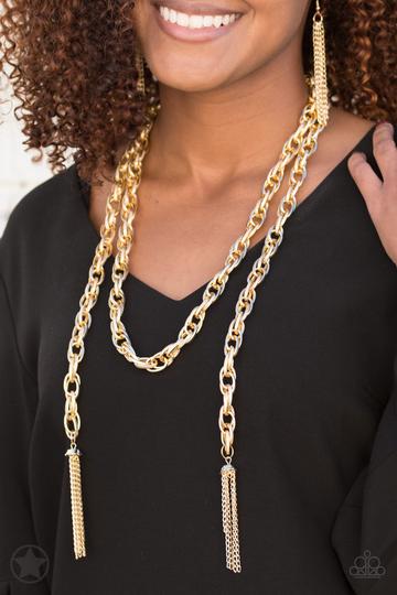 SCARFed for Attention - Gold - Paparazzi Accessories