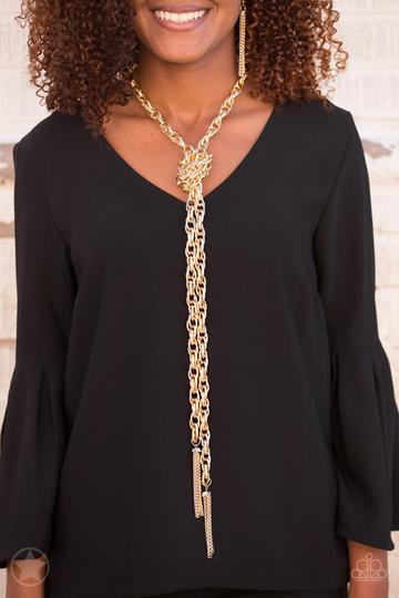 SCARFed for Attention - Gold - Paparazzi Accessories