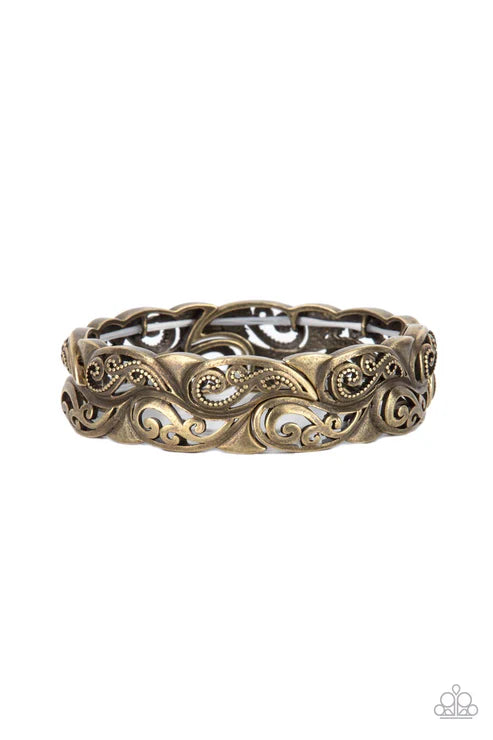 Paisley Portico - Brass - Paparazzi Accessories