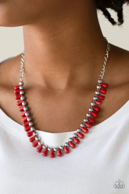 Extinct Species - Red - Paparazzi Accessories