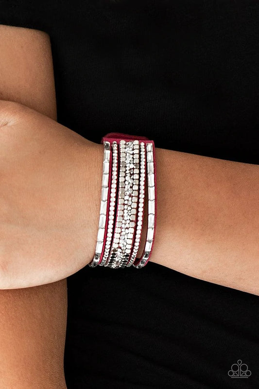 Rebel In Rhinestone - Pink - Paparazzi Accessories