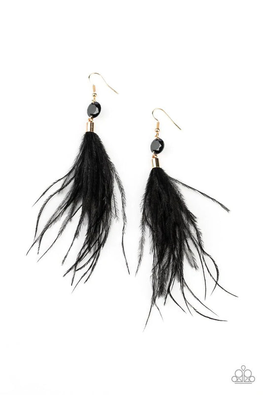 Feathered Flamboyance - Gold - Paparazzi Accessories