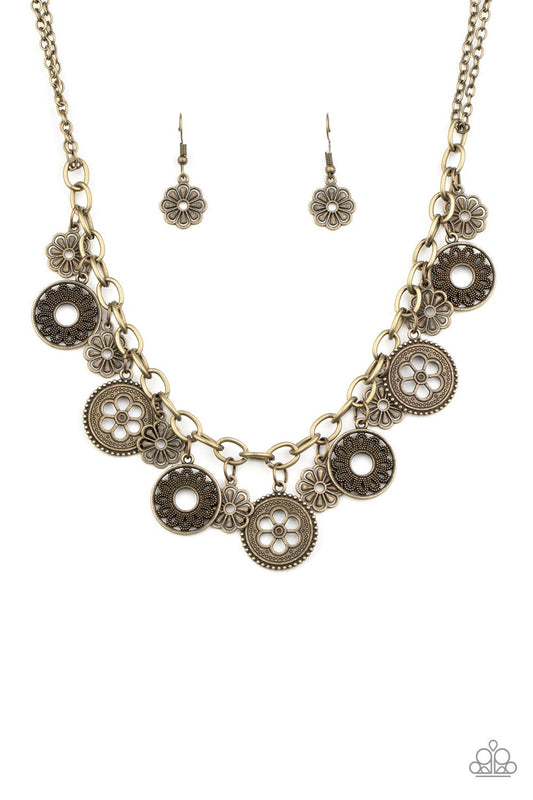 Meadow Masquerade - Brass - Paparazzi Accessories