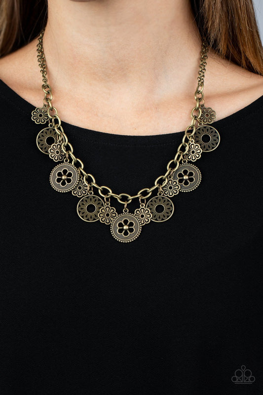 Meadow Masquerade - Brass - Paparazzi Accessories