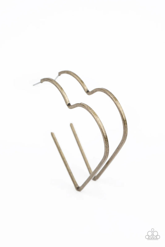 I HEART a Rumor - Brass - Paparazzi Earring