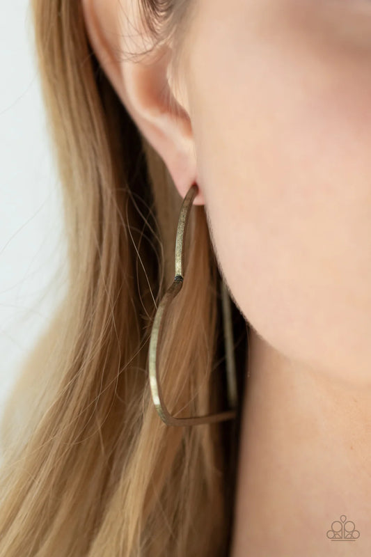 I HEART a Rumor - Brass - Paparazzi Earring