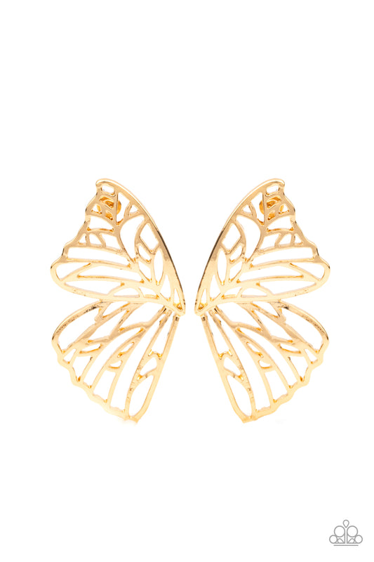 Butterfly Frills - Gold - Paparazzi Accessories