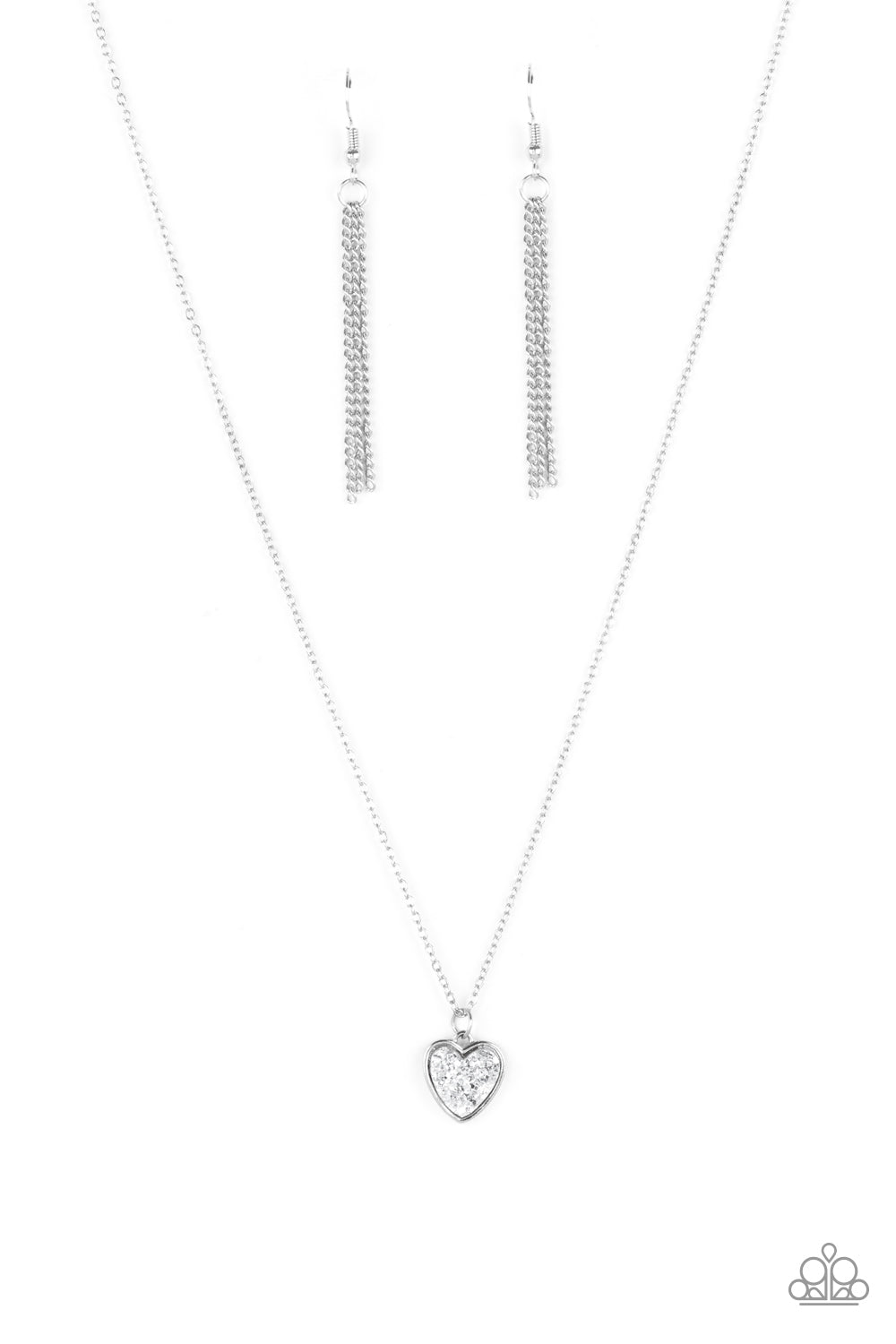 Pitter-Patter, Goes My Heart - Silver - Paparazzi Accessories