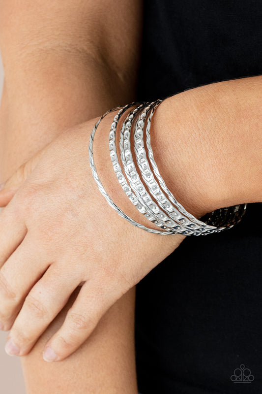 Back-To-Back Stacks - Silver - Paparazzi Accessories