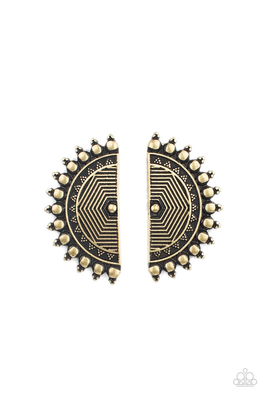 Fiercely Fanned Out - Brass - Paparazzi Accessories