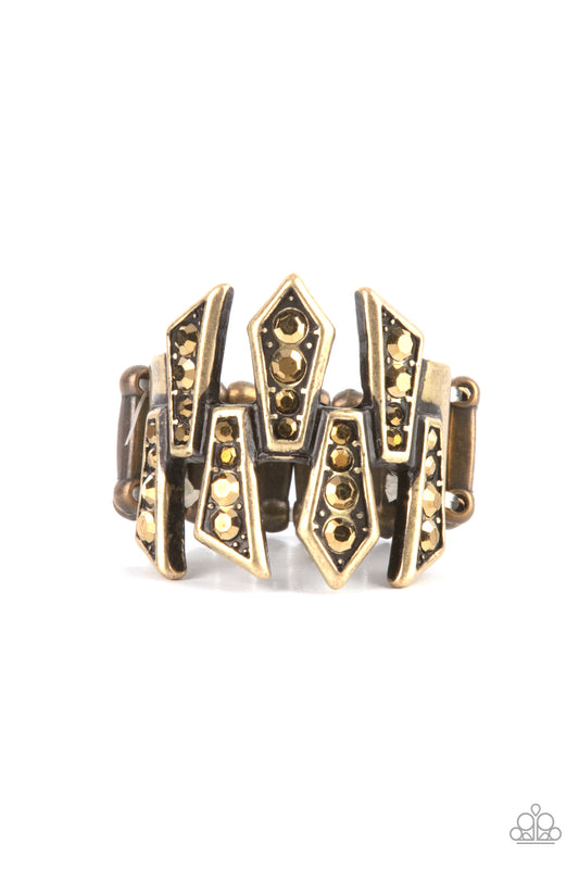 Juxtaposed Jewels - Brass - Paparazzi Accessories