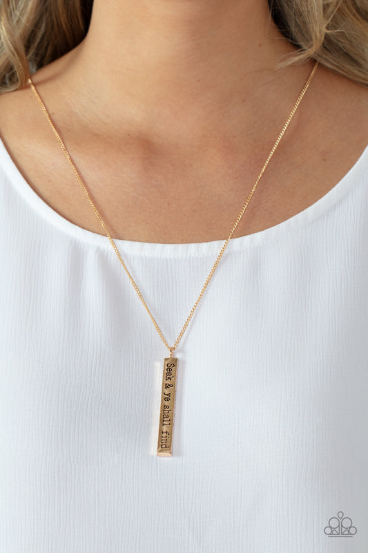 Matt 7:7 - Gold - Paparazzi Accessories
