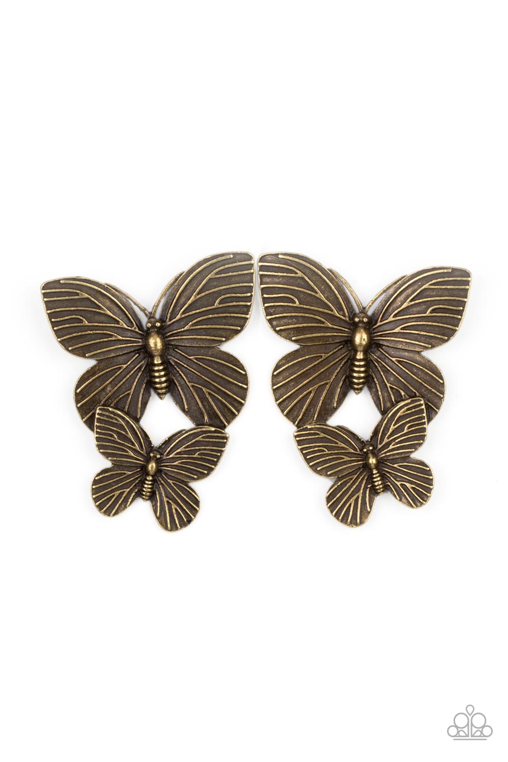 Blushing Butterflies - Brass - Paparazzi Accessories