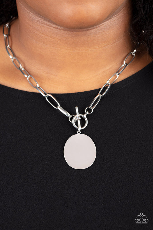 Tag Out - Silver - Paparazzi Accessories