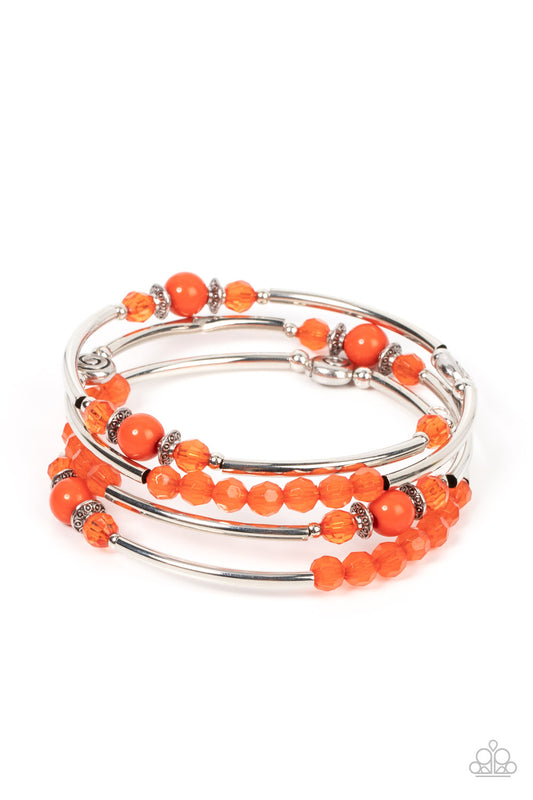 Whimsically Whirly - Orange - Paparazzi Accessories