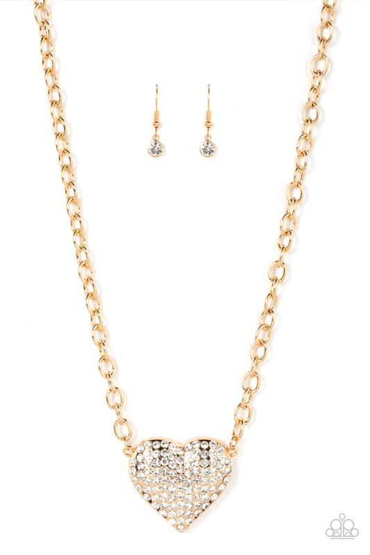 Heartbreakingly Blingy - Gold- Paparazzi Accessories