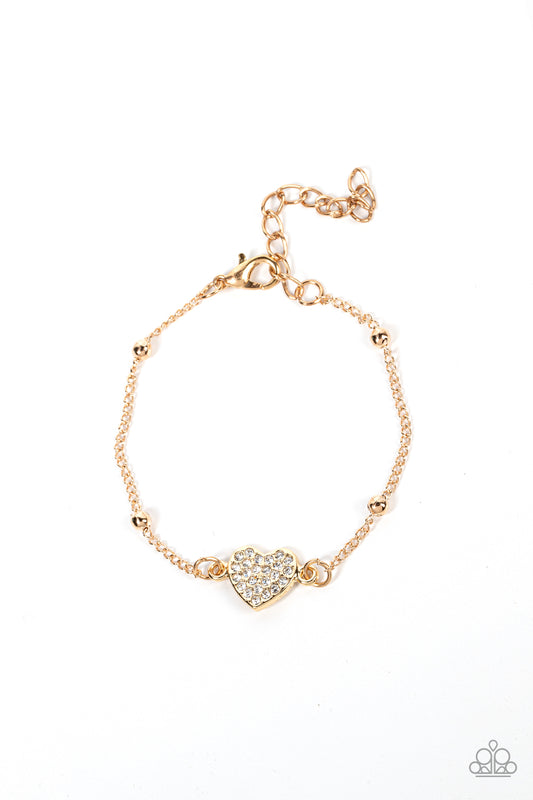 Heartachingly Adorable - Gold - Paparazzi Accessories