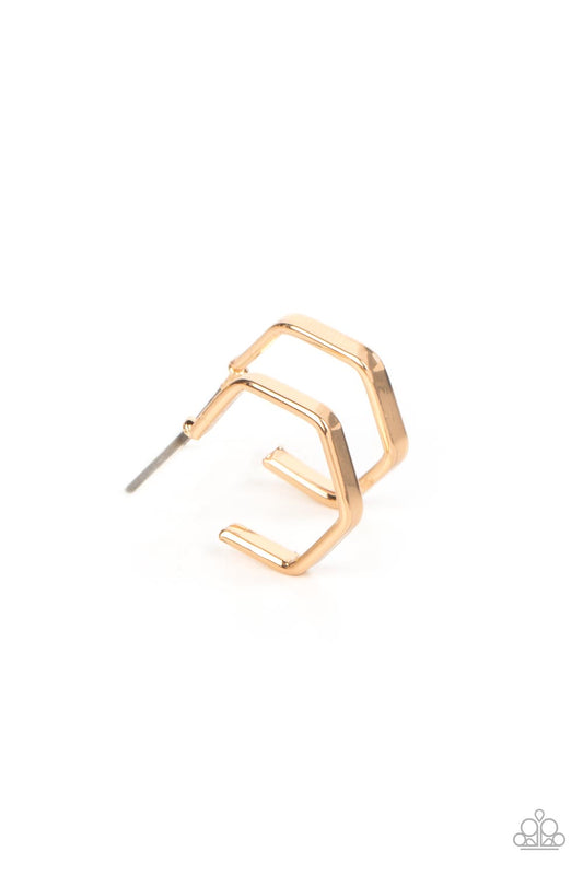 Haute Hexagons - Gold - Paparazzi Accessories