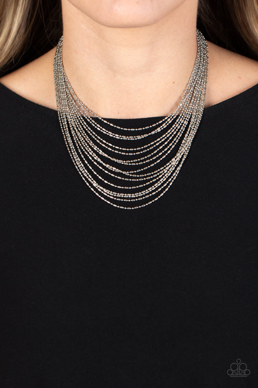 Cascading Chains - Silver - Paparazzi Accessories