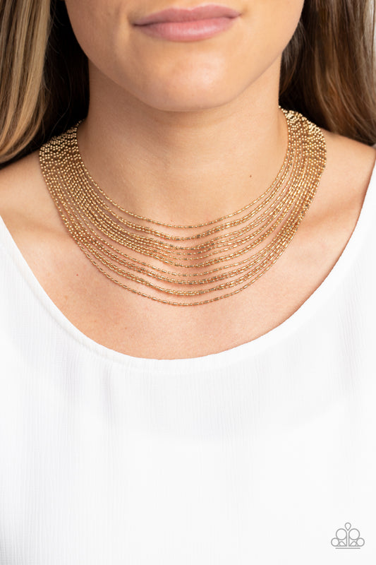 Cascading Chains - Gold - Paparazzi Accessories